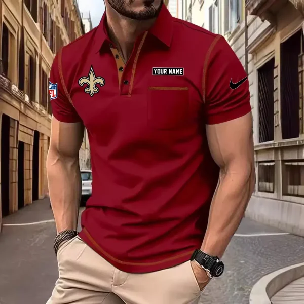 New Orleans Saints Summer Fashion Polo Shirts for Men Minimalist Men's Short Sleeve Tee SPTCPSSMS023 - Image 5