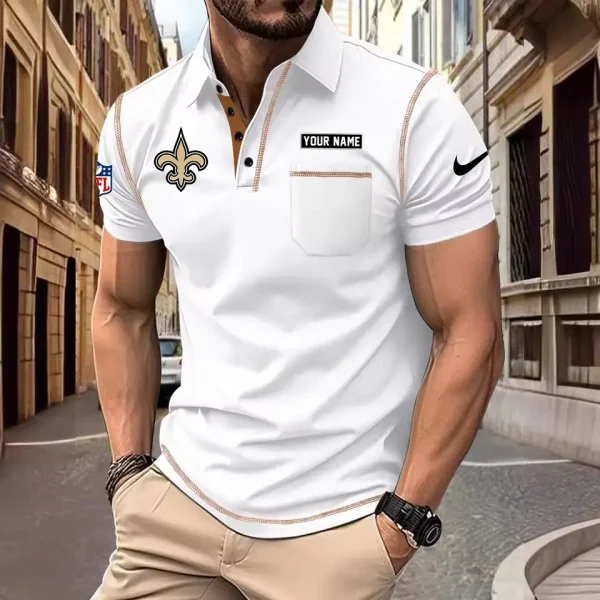New Orleans Saints Summer Fashion Polo Shirts for Men Minimalist Men's Short Sleeve Tee SPTCPSSMS023 - Image 6