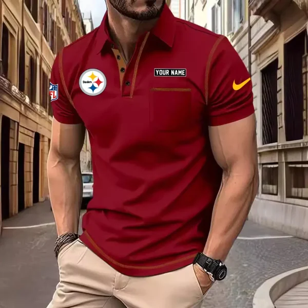 Pittsburgh Steelers Summer Fashion Polo Shirts for Men Minimalist Men's Short Sleeve Tee SPTCPSSMS027 - Image 5