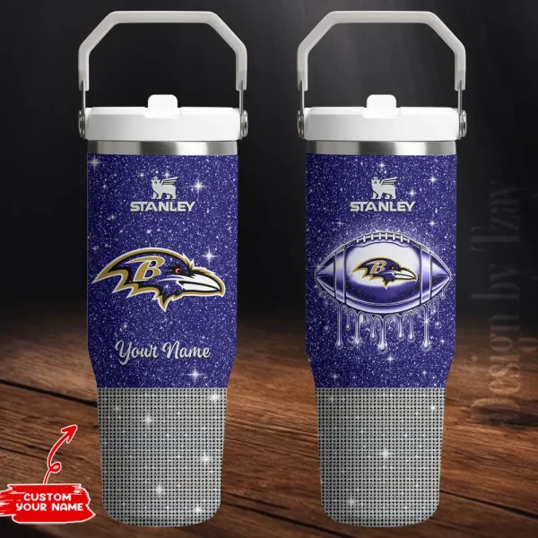 Baltimore Ravens Portable Car Cup Stainless Steel 304 Tumbler Water Bottle 30oz AZFST260