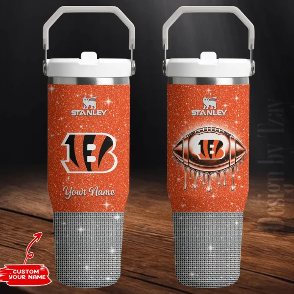 Cincinnati Bengals Portable Car Cup Stainless Steel 304 Tumbler Water Bottle 30oz AZFST264