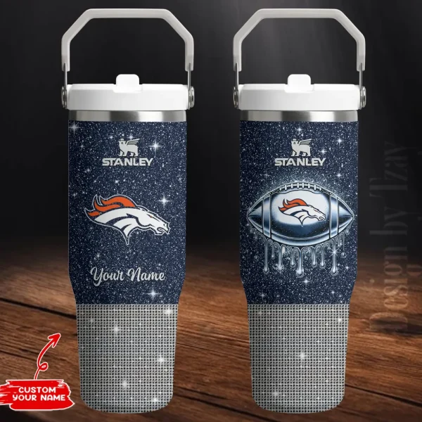 Denver Broncos Portable Car Cup Stainless Steel 304 Tumbler Water Bottle 30oz AZFST267