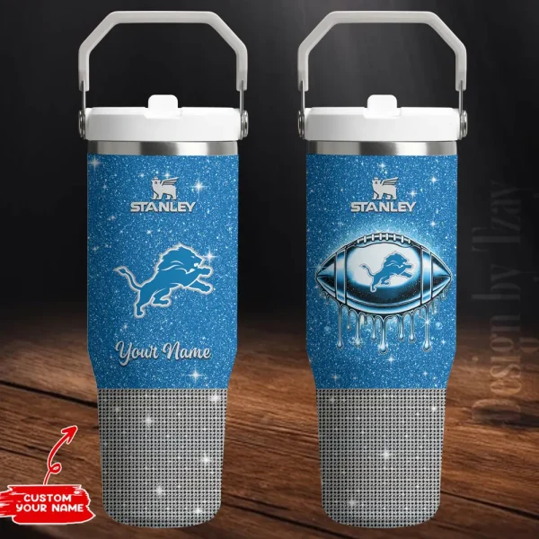 Detroit Lions Portable Car Cup Stainless Steel 304 Tumbler Water Bottle 30oz AZFST268