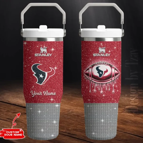 Houston Texans Portable Car Cup Stainless Steel 304 Tumbler Water Bottle 30oz AZFST270