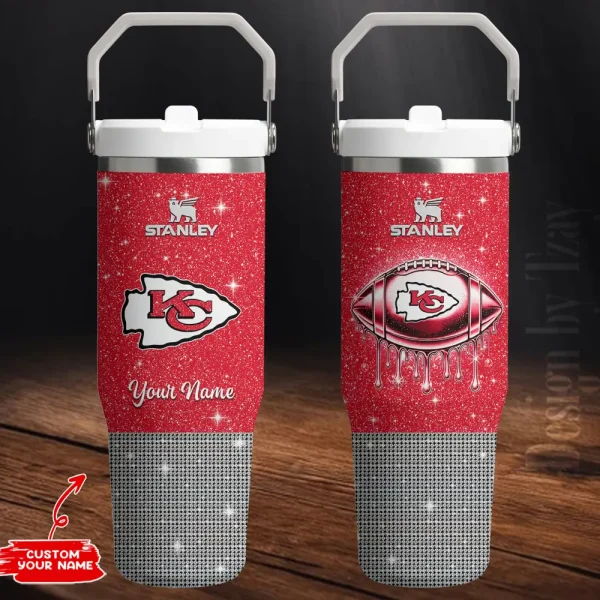 Kansas City Chiefs Portable Car Cup Stainless Steel 304 Tumbler Water Bottle 30oz AZFST273