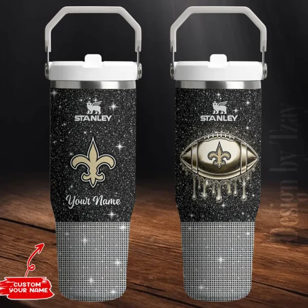 New Orleans Saints Portable Car Cup Stainless Steel 304 Tumbler Water Bottle 30oz AZFST280