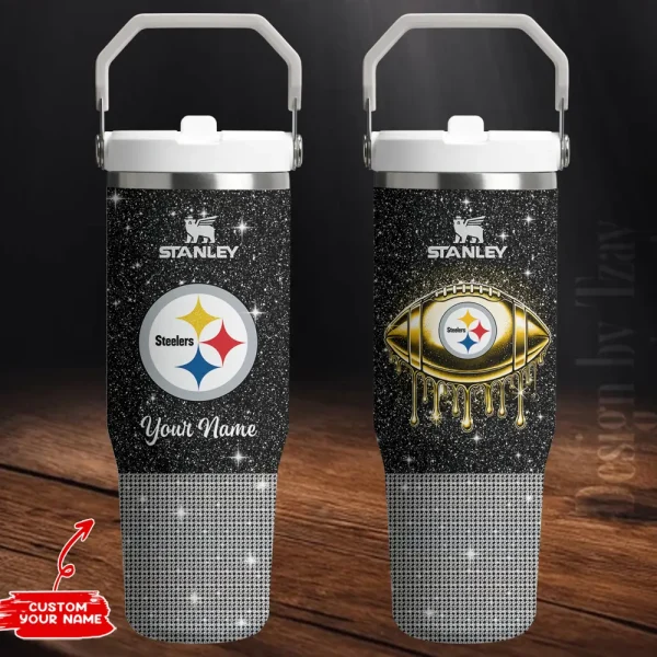 Pittsburgh Steelers Portable Car Cup Stainless Steel 304 Tumbler Water Bottle 30oz AZFST284