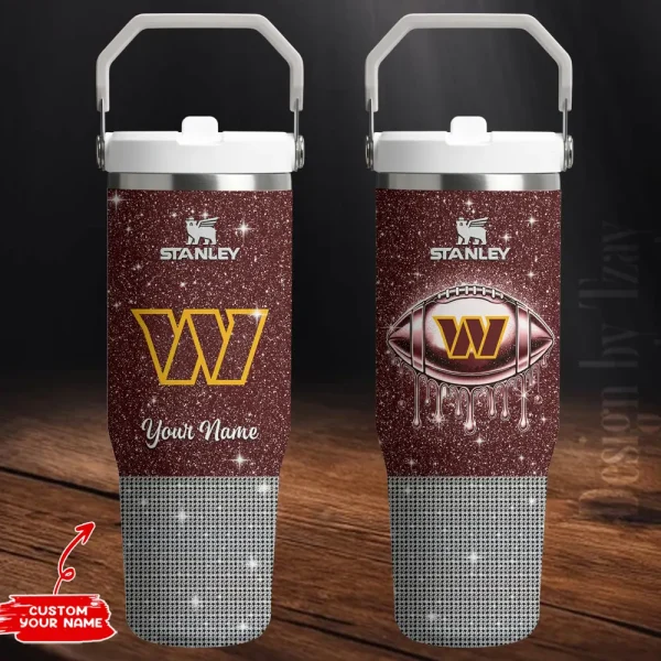Washington Commanders Portable Car Cup Stainless Steel 304 Tumbler Water Bottle 30oz AZFST289