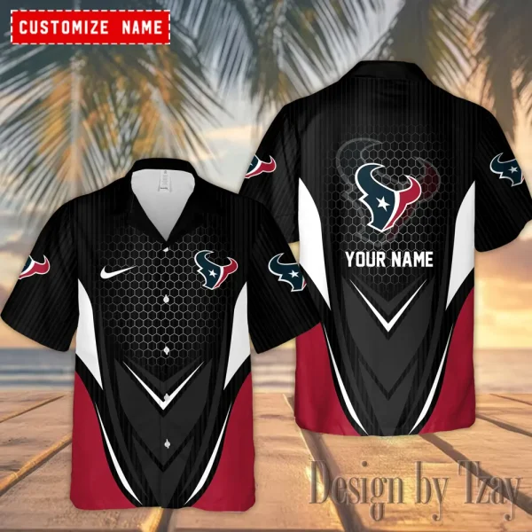 Houston Texans Casual Men's Hawaiian Shirt 3D Printed New AZHWS1190