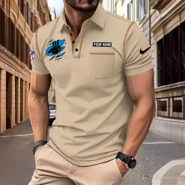 Carolina Panthers Summer Fashion Polo Shirts for Men Minimalist Men's Short Sleeve Tee SPTCPSSMS037 - Image 6