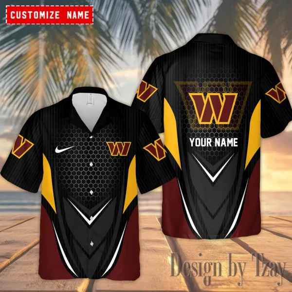 Washington Commanders Casual Men's Hawaiian Shirt 3D Printed New AZHWS1194