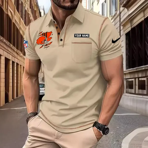 Cleveland Browns Summer Fashion Polo Shirts for Men Minimalist Men's Short Sleeve Tee SPTCPSSMS040
