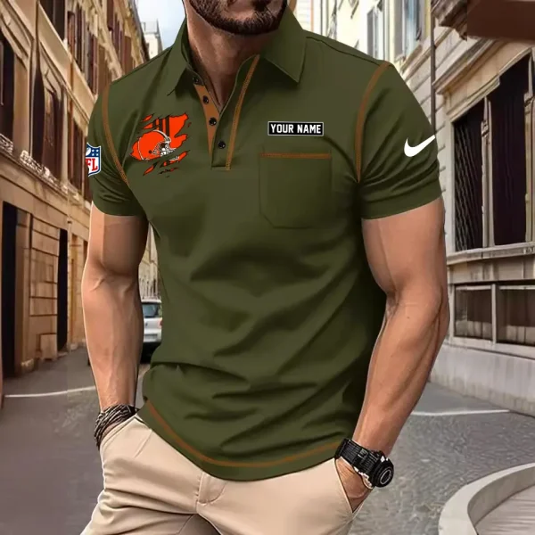 Cleveland Browns Summer Fashion Polo Shirts for Men Minimalist Men's Short Sleeve Tee SPTCPSSMS040 - Image 5