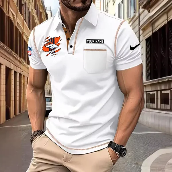 Denver Broncos Summer Fashion Polo Shirts for Men Minimalist Men's Short Sleeve Tee SPTCPSSMS042 - Image 2