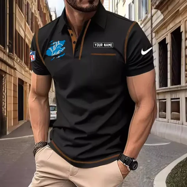 Detroit Lions Summer Fashion Polo Shirts for Men Minimalist Men's Short Sleeve Tee SPTCPSSMS043 - Image 4