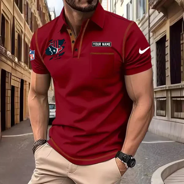 Houston Texans Summer Fashion Polo Shirts for Men Minimalist Men's Short Sleeve Tee SPTCPSSMS045 - Image 3