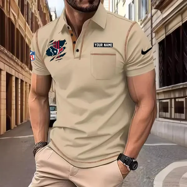 Houston Texans Summer Fashion Polo Shirts for Men Minimalist Men's Short Sleeve Tee SPTCPSSMS045 - Image 6