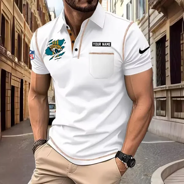 Jacksonville Jaguars Summer Fashion Polo Shirts for Men Minimalist Men's Short Sleeve Tee SPTCPSSMS047 - Image 5
