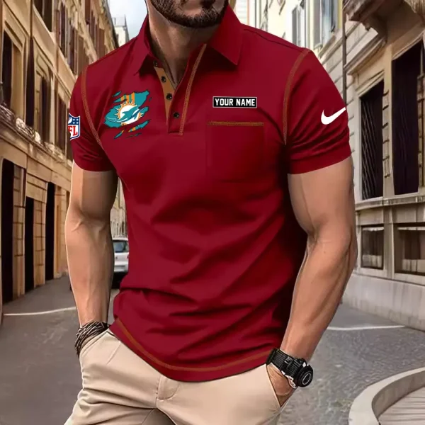 Miami Dolphins Summer Fashion Polo Shirts for Men Minimalist Men's Short Sleeve Tee SPTCPSSMS052 - Image 4