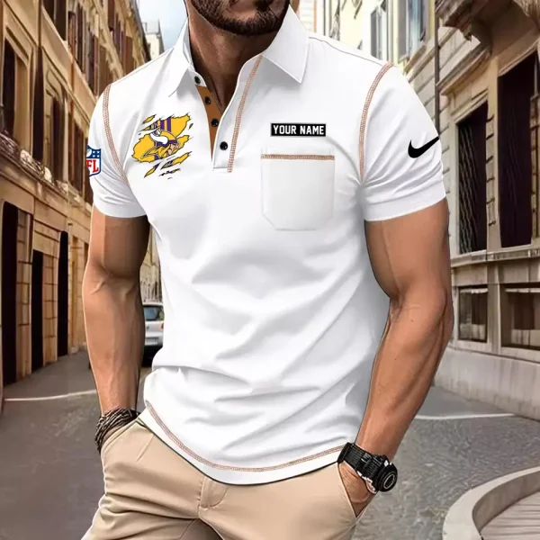 Minnesota Vikings Summer Fashion Polo Shirts for Men Minimalist Men's Short Sleeve Tee SPTCPSSMS053 - Image 5