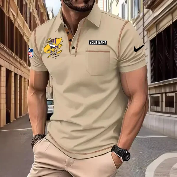 Minnesota Vikings Summer Fashion Polo Shirts for Men Minimalist Men's Short Sleeve Tee SPTCPSSMS053 - Image 6