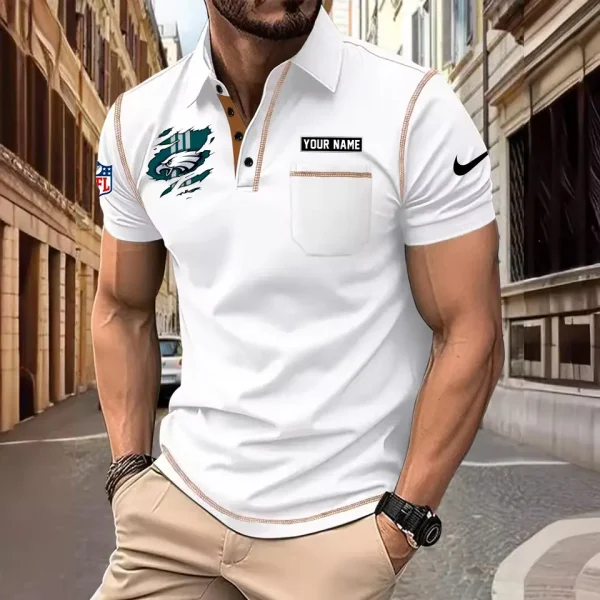 Philadelphia Eagles Summer Fashion Polo Shirts for Men Minimalist Men's Short Sleeve Tee SPTCPSSMS058 - Image 2