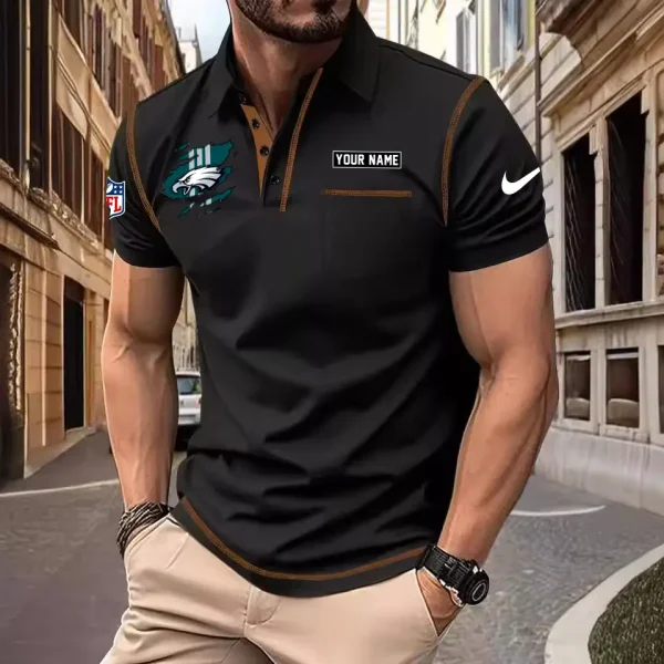 Philadelphia Eagles Summer Fashion Polo Shirts for Men Minimalist Men's Short Sleeve Tee SPTCPSSMS058 - Image 3