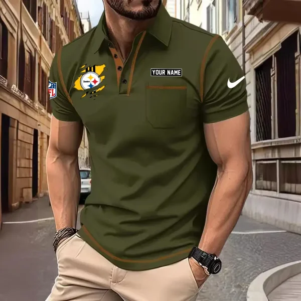 Pittsburgh Steelers Summer Fashion Polo Shirts for Men Minimalist Men's Short Sleeve Tee SPTCPSSMS059 - Image 2
