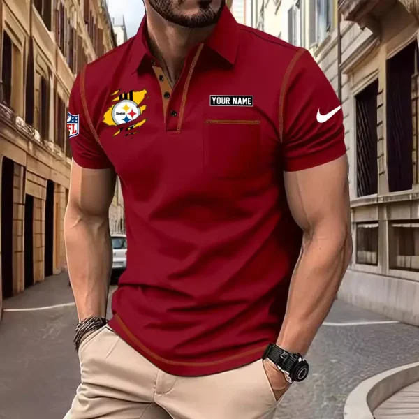 Pittsburgh Steelers Summer Fashion Polo Shirts for Men Minimalist Men's Short Sleeve Tee SPTCPSSMS059 - Image 3