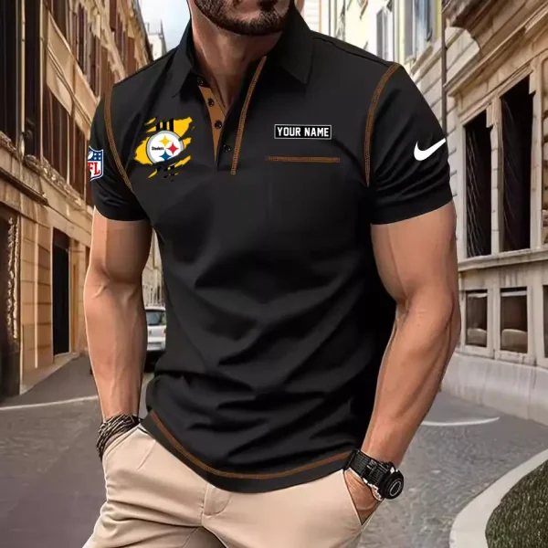 Pittsburgh Steelers Summer Fashion Polo Shirts for Men Minimalist Men's Short Sleeve Tee SPTCPSSMS059 - Image 4