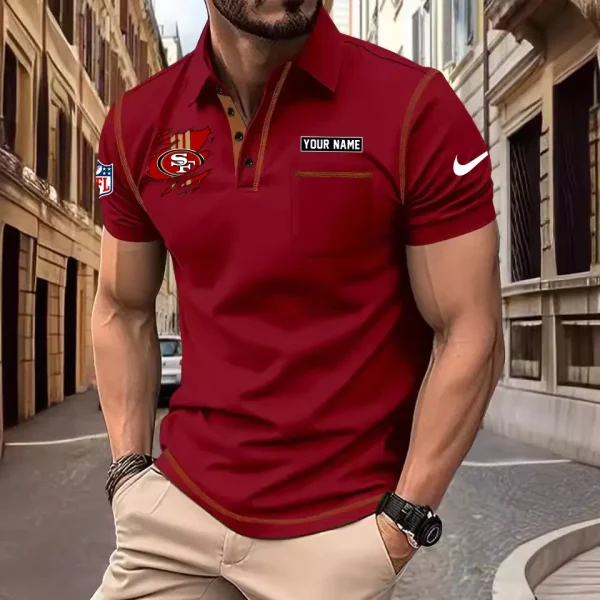 San Francisco 49ers Summer Fashion Polo Shirts for Men Minimalist Men's Short Sleeve Tee SPTCPSSMS060 - Image 4