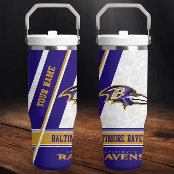 Baltimore Ravens Portable Car Cup Stainless Steel 304 Tumbler Water Bottle 30oz AZFST292