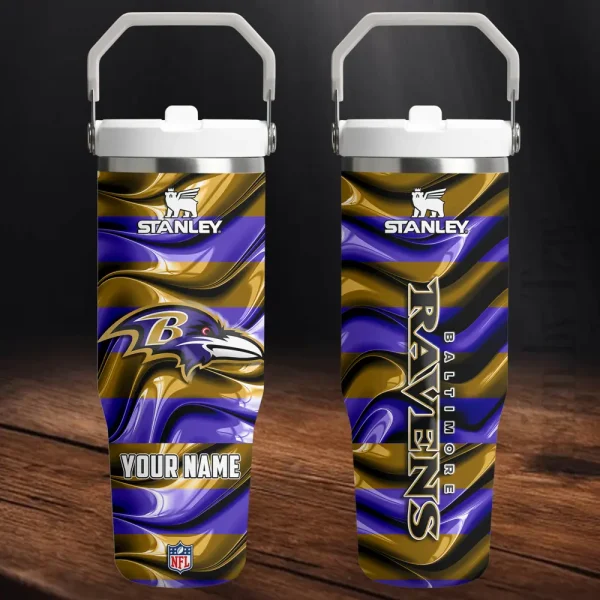 Baltimore Ravens Portable Car Cup Stainless Steel 304 Tumbler Water Bottle 30oz AZFST296