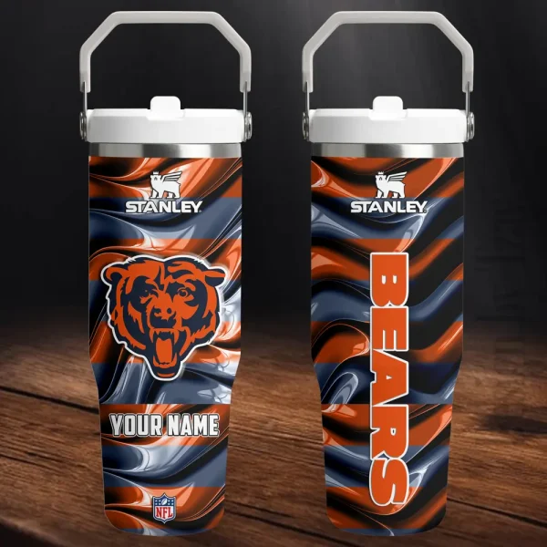 Chicago Bears Portable Car Cup Stainless Steel 304 Tumbler Water Bottle 30oz AZFST299