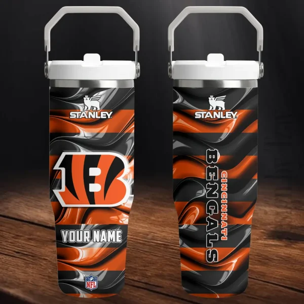 Cincinnati Bengals Portable Car Cup Stainless Steel 304 Tumbler Water Bottle 30oz AZFST300