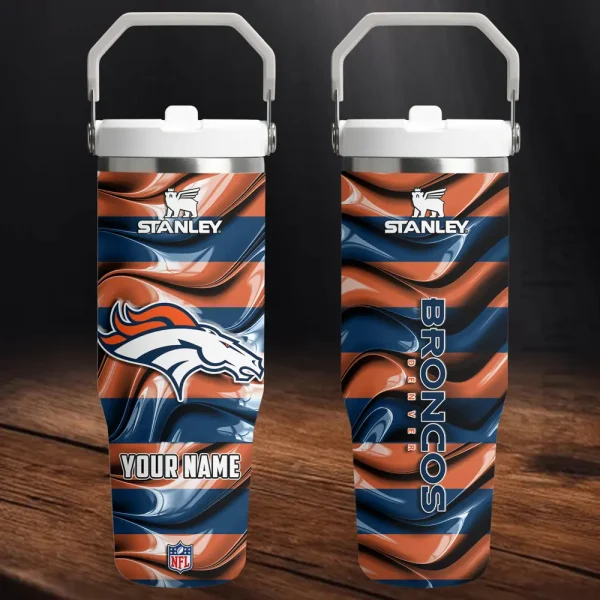 Denver Broncos Portable Car Cup Stainless Steel 304 Tumbler Water Bottle 30oz AZFST303