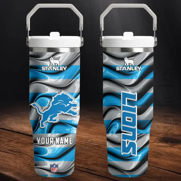 Detroit Lions Portable Car Cup Stainless Steel 304 Tumbler Water Bottle 30oz AZFST304