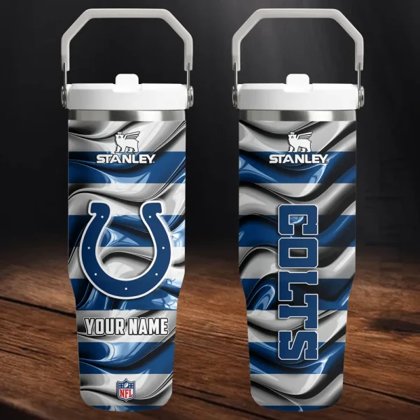 Indianapolis Colts Portable Car Cup Stainless Steel 304 Tumbler Water Bottle 30oz AZFST307