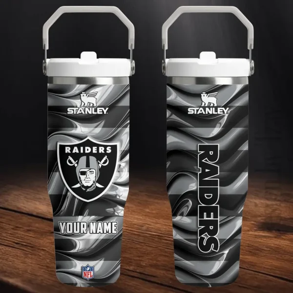 Las Vegas Raiders Portable Car Cup Stainless Steel 304 Tumbler Water Bottle 30oz AZFST310