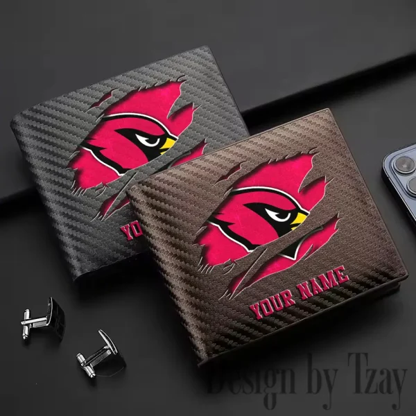 Arizona Cardinals Carbon Wallet ID Credit Card Holder License Money Bag SPTCWCCH001