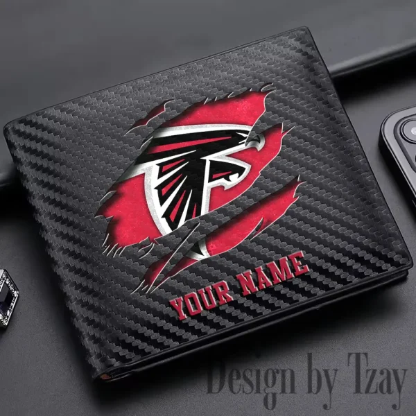 Atlanta Falcons Carbon Wallet ID Credit Card Holder License Money Bag SPTCWCCH002