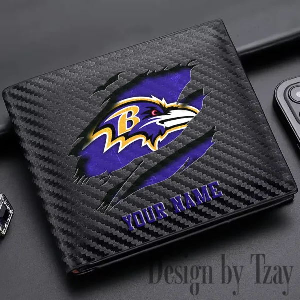 Baltimore Ravens Carbon Wallet ID Credit Card Holder License Money Bag SPTCWCCH003 - Image 2