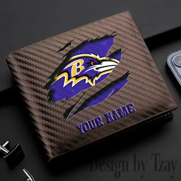 Baltimore Ravens Carbon Wallet ID Credit Card Holder License Money Bag SPTCWCCH003 - Image 3