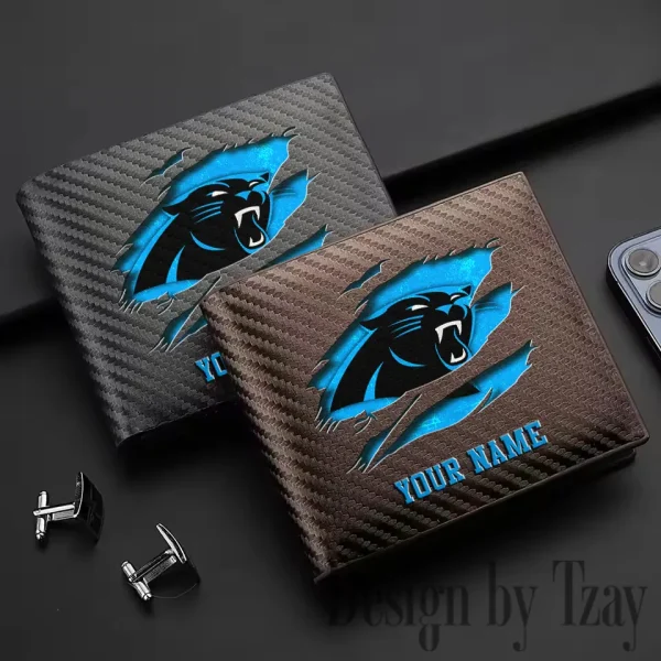 Carolina Panthers Carbon Wallet ID Credit Card Holder License Money Bag SPTCWCCH005