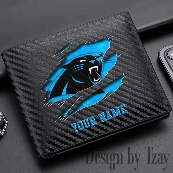 Carolina Panthers Carbon Wallet ID Credit Card Holder License Money Bag SPTCWCCH005 - Image 2