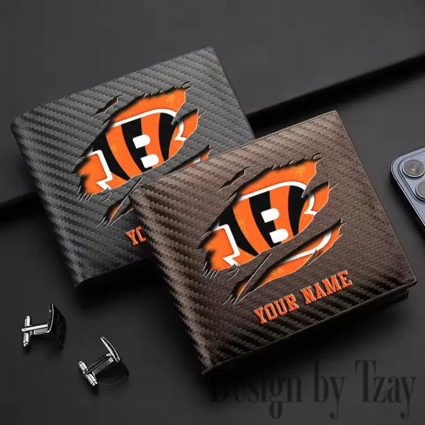 Cincinnati Bengals Carbon Wallet ID Credit Card Holder License Money Bag SPTCWCCH007