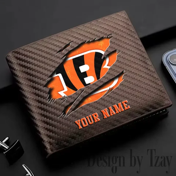 Cincinnati Bengals Carbon Wallet ID Credit Card Holder License Money Bag SPTCWCCH007 - Image 2