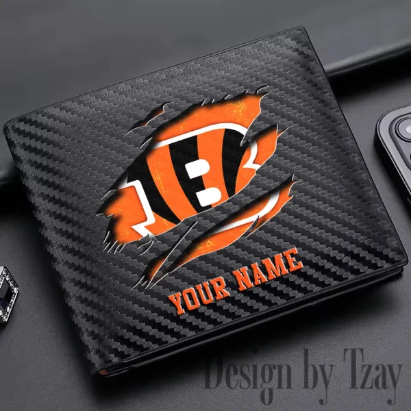 Cincinnati Bengals Carbon Wallet ID Credit Card Holder License Money Bag SPTCWCCH007 - Image 3