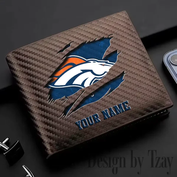 Denver Broncos Carbon Wallet ID Credit Card Holder License Money Bag SPTCWCCH010 - Image 2