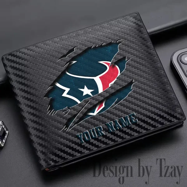 Houston Texans Carbon Wallet ID Credit Card Holder License Money Bag SPTCWCCH013